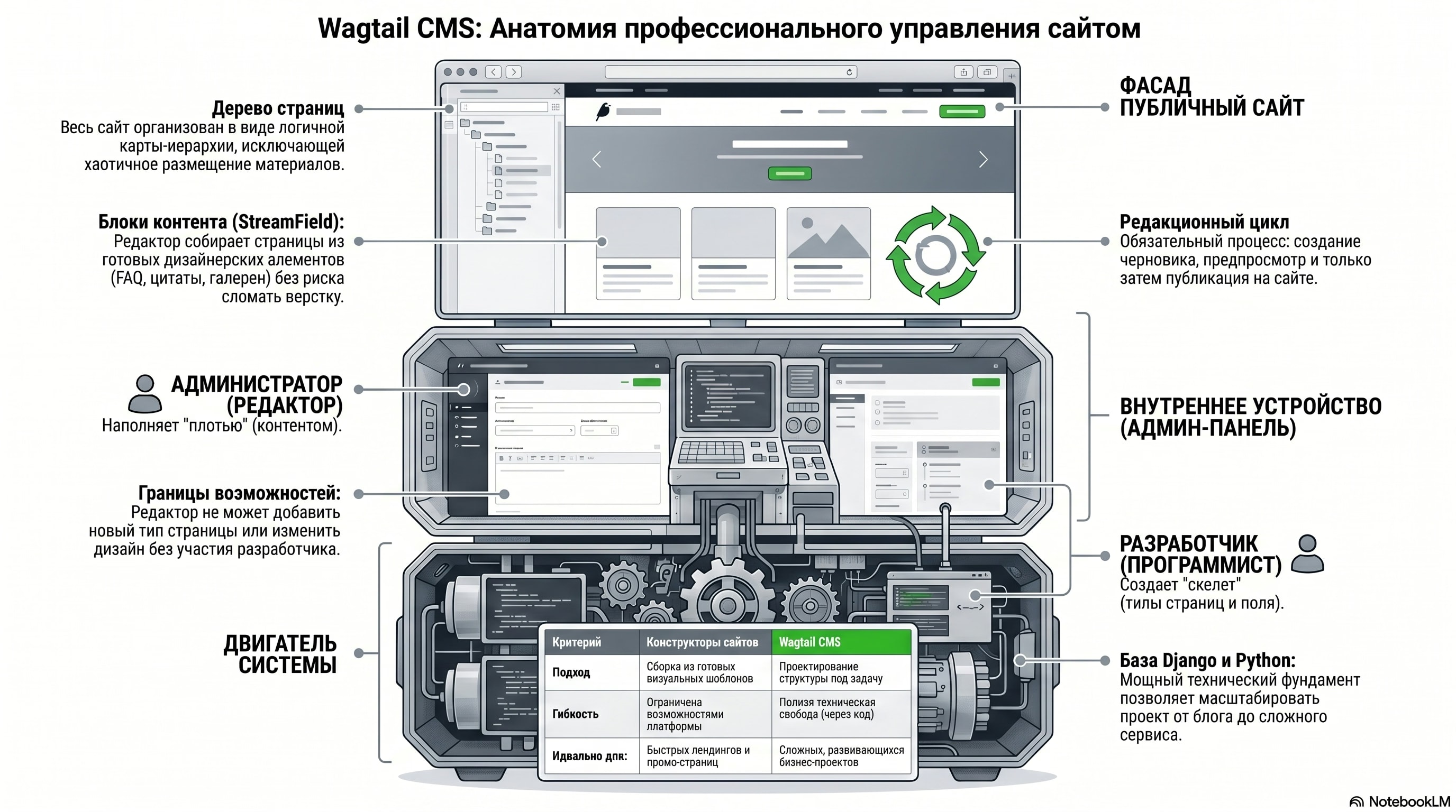 Анатомия Wagtail