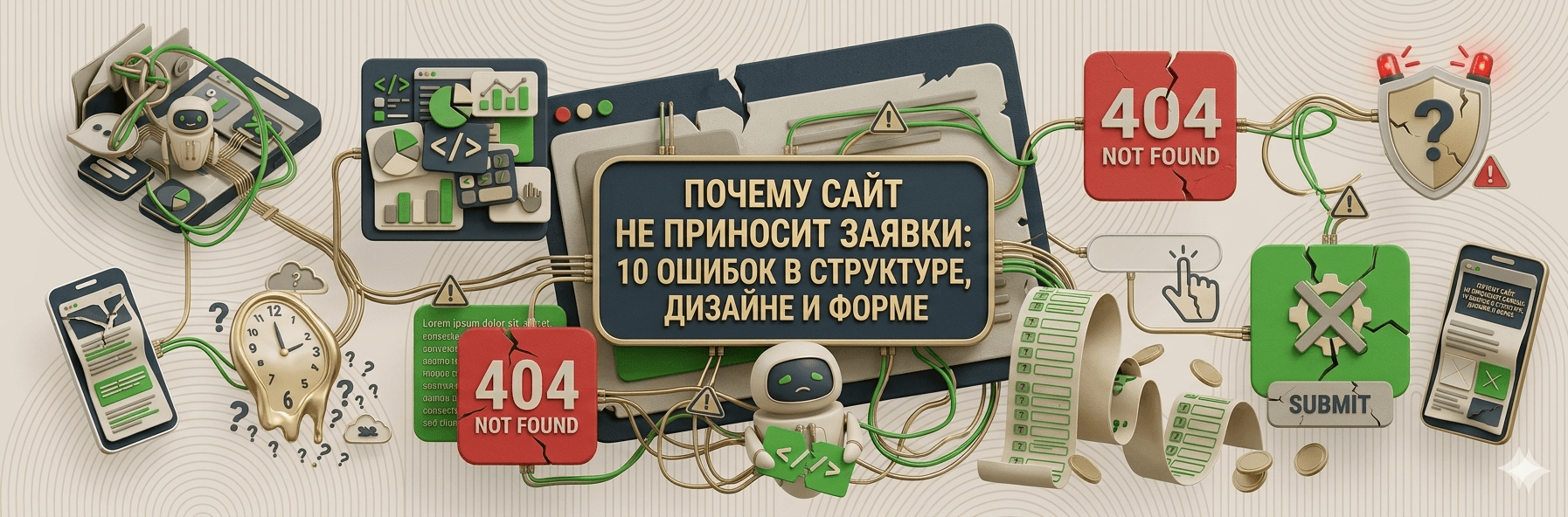 Почему сайт не приносит заявки: 10 ошибок в структуре, дизайне и форме