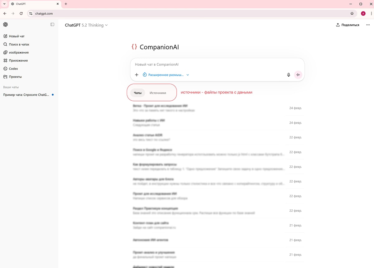 Проекты - Chat GPT