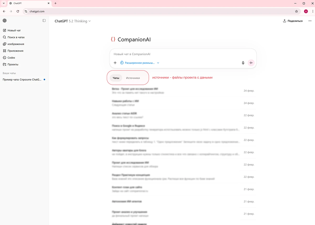 Проекты - Chat GPT